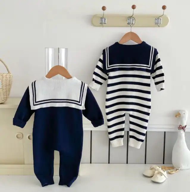 Little Navy Onesie - Les Pas De Bébé