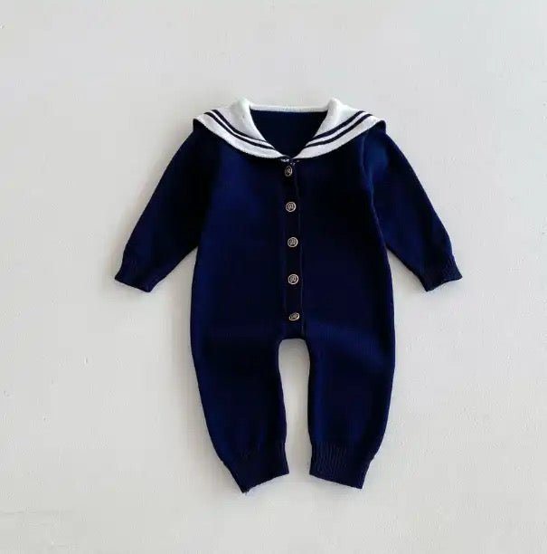 Little Navy Onesie - Les Pas De Bébé