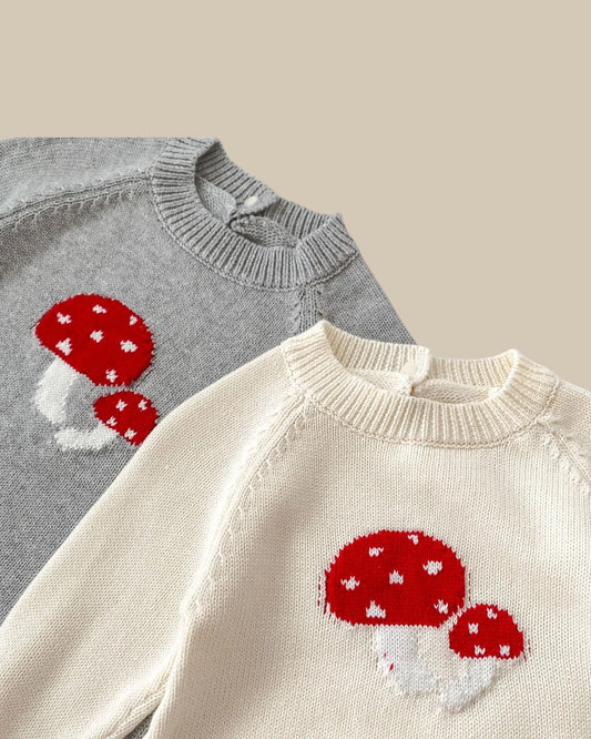 Mushroom Knitted Romper - Les Pas De Bébé