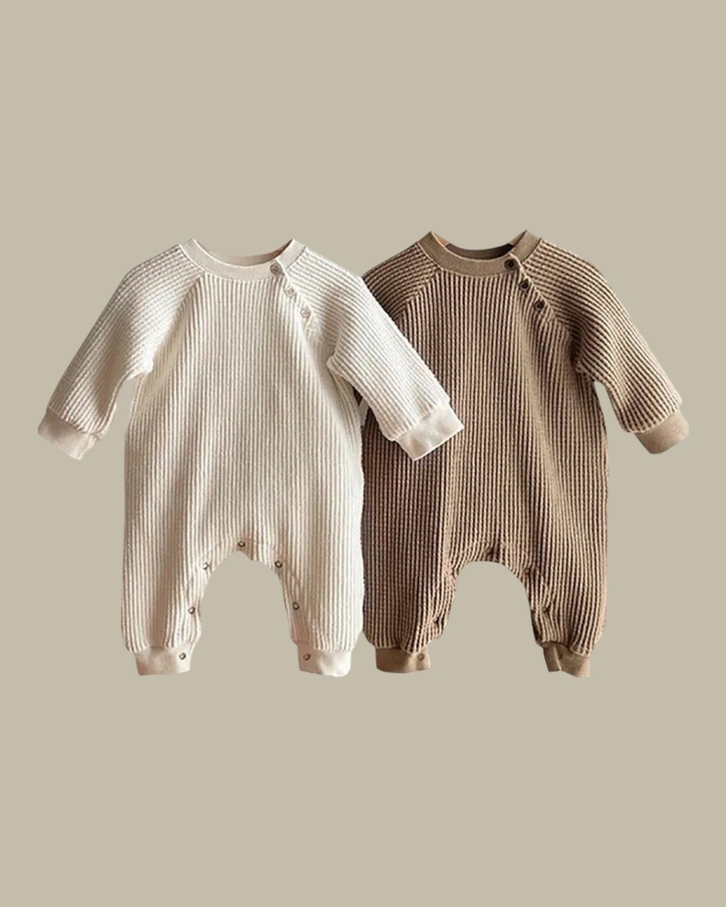 Waffle Cotton Onesie - Les Pas De Bébé